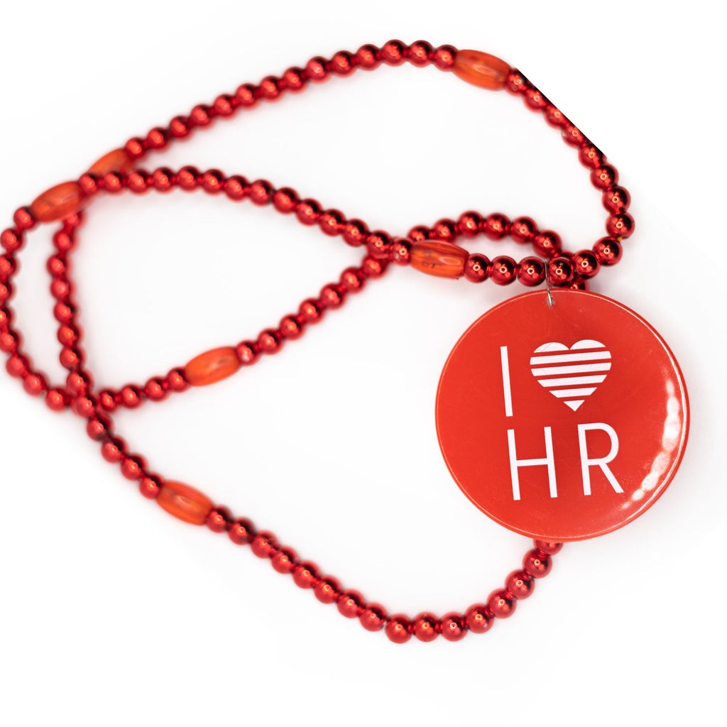 I Love HR Red Light up Beads